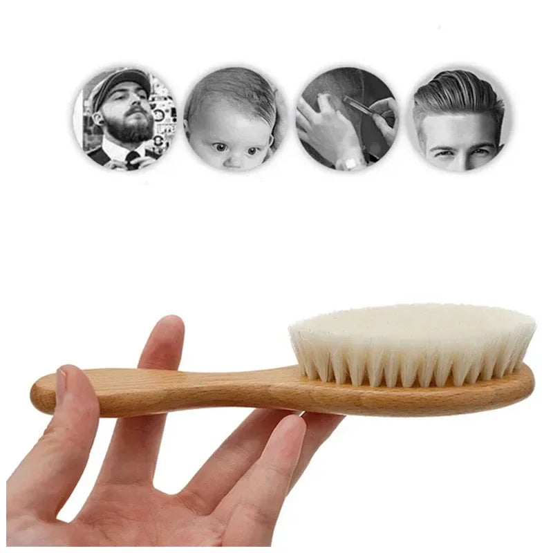 Newborn Wooden Hair Comb Natural Wool Comb Hair Brush Infant Head Massager Portable Little Child Accessories for Newborn Baby